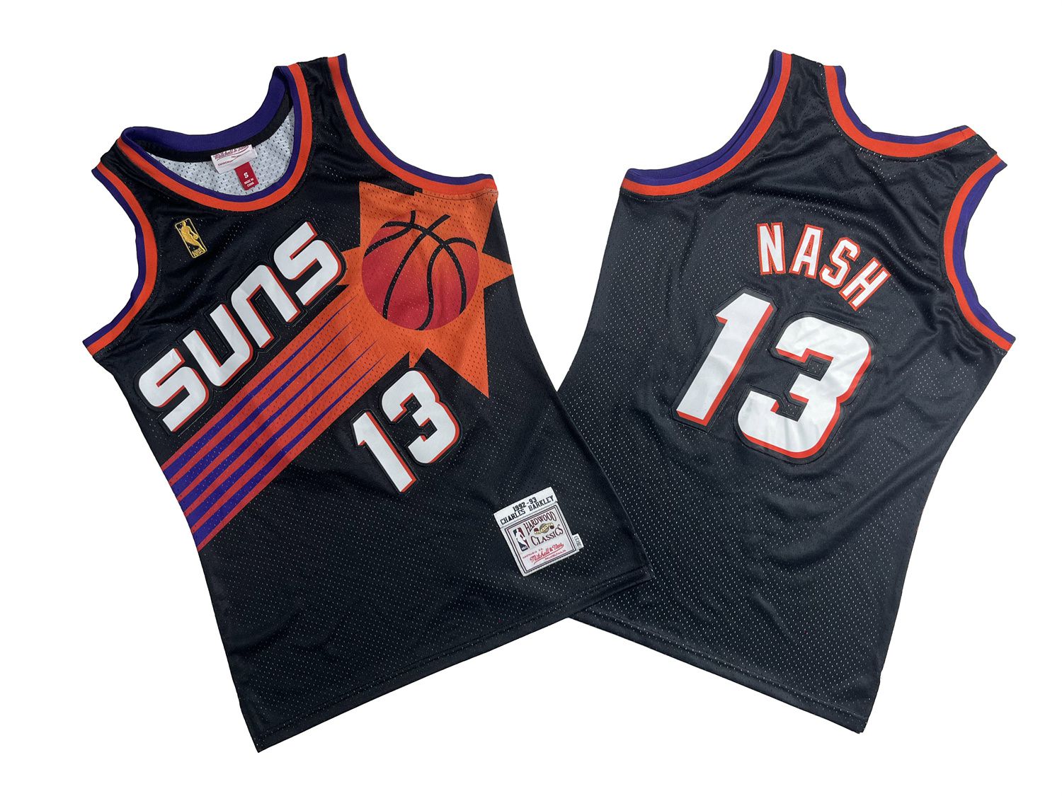 Men Phoenix Suns 13 Nash Black Throwback NBA Jersey